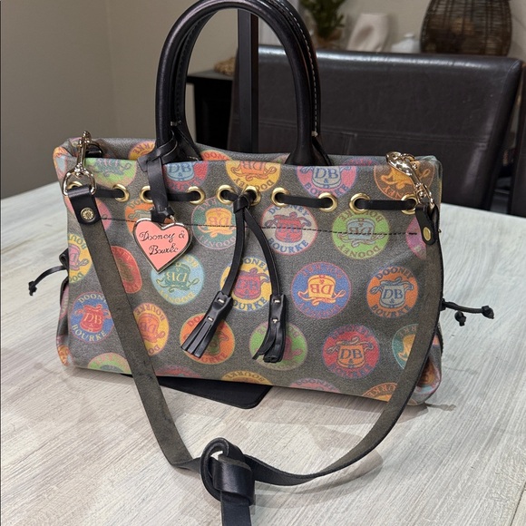 Dooney & Bourke Colorful Logo Tote with Black Accents-EUC - Picture 1 of 10